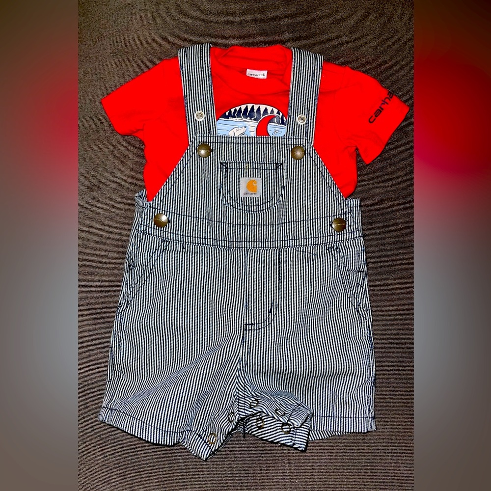 Carhartt baby overalls set 9-12m